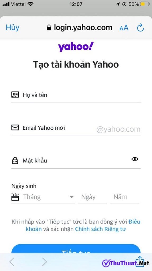 Đăng ký tạo Yahoo mail tiếng Việt trên điện thoại & máy tính