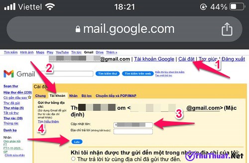 Cách đổi tên Gmail trên điện thoại và máy tính