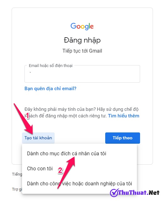 Đăng ký tạo Gmail mới tiếng Việt trên điện thoại & máy tính