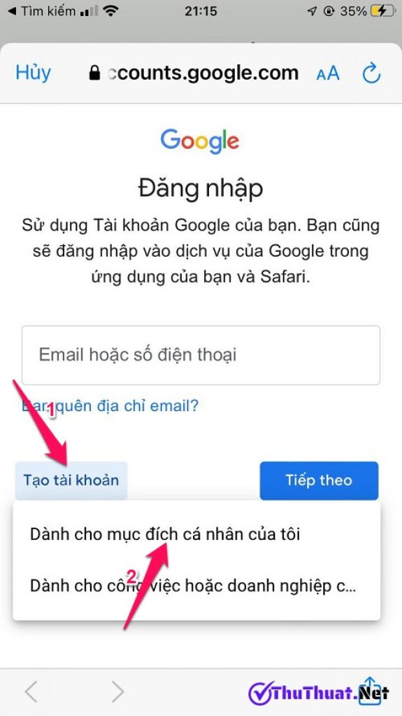 Đăng ký tạo Gmail mới tiếng Việt trên điện thoại & máy tính